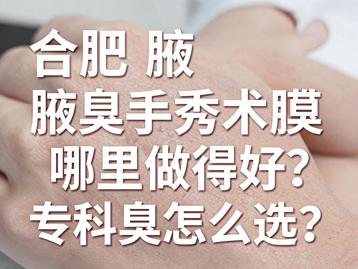 合肥腋臭手术哪里做得好？合肥腋秀腋臭专科怎么选？一篇讲透