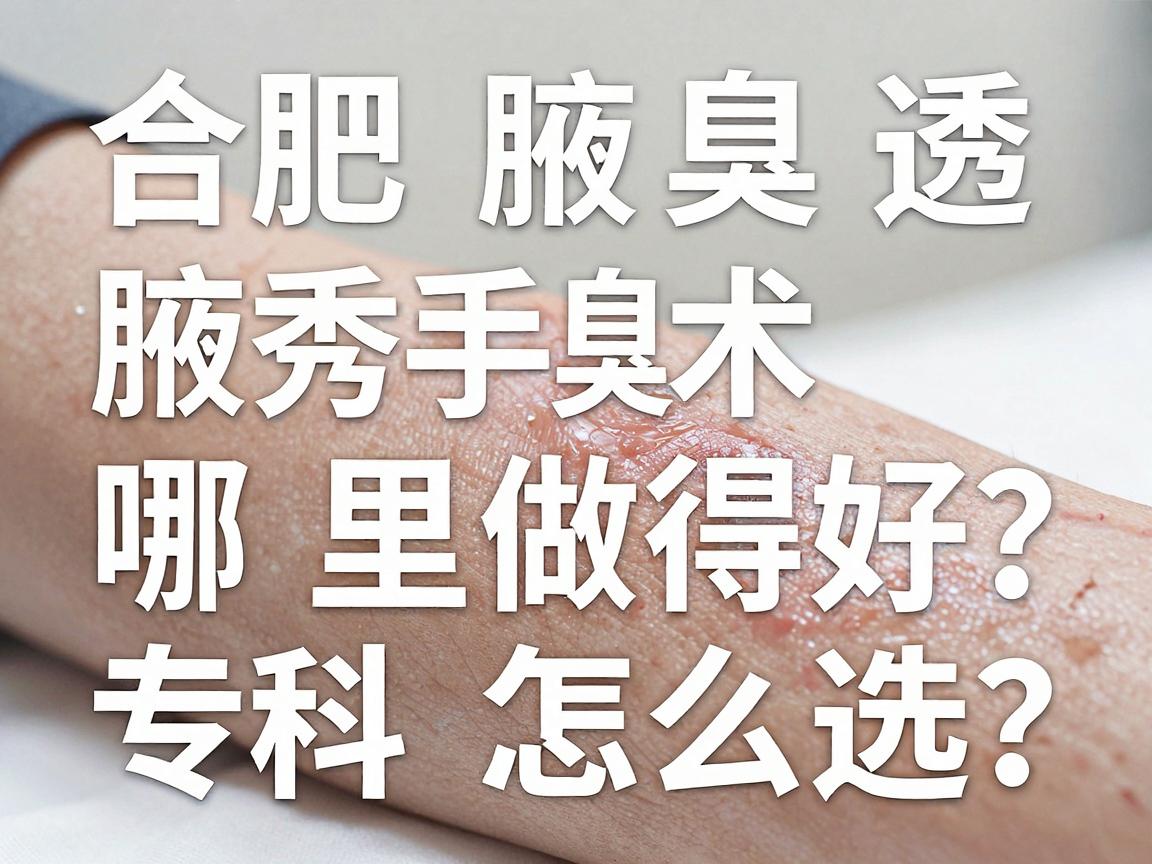 合肥腋臭手术哪里做得好？合肥腋秀腋臭专科怎么选？一篇讲透