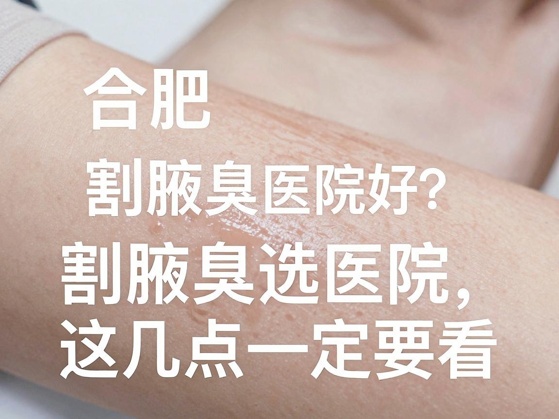 合肥割腋臭哪家医院好？割腋臭手术选医院，这几点一定要看