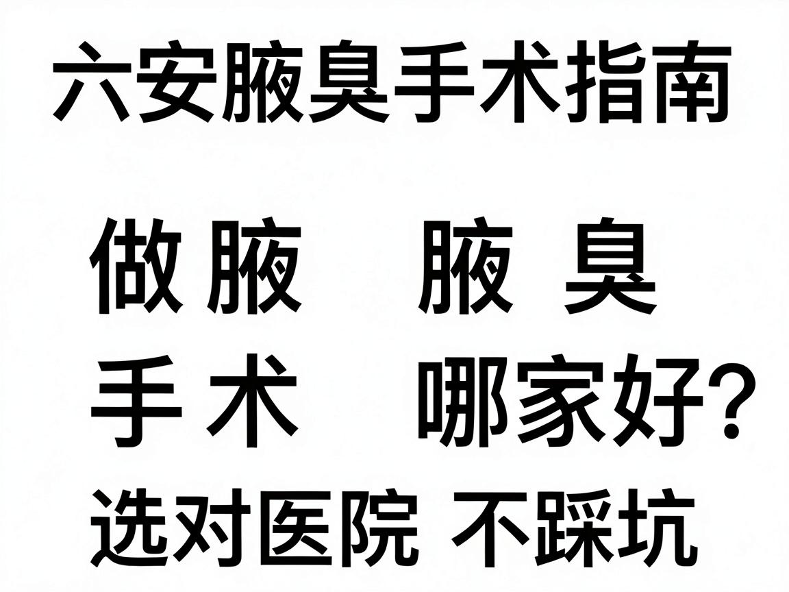 六安做腋臭手术哪家好？六安腋臭手术对比指南，选对医院不踩坑