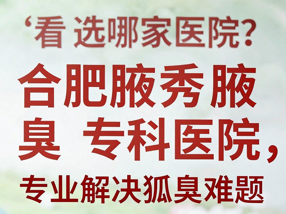 合肥看狐臭选哪家医院？合肥腋秀腋臭专科医院，专业解决狐臭难题