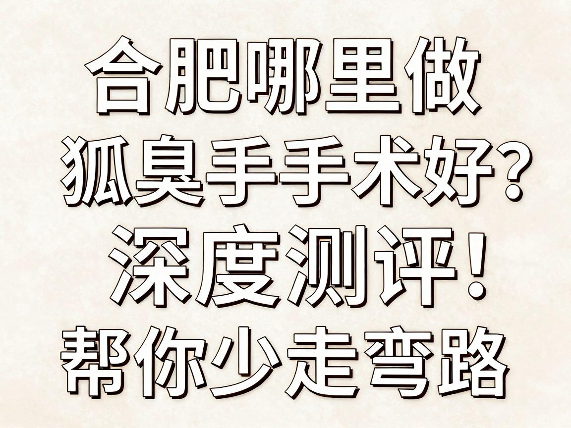 合肥哪里做狐臭手术好？合肥正规狐臭手术医院深度测评，帮你少走弯路