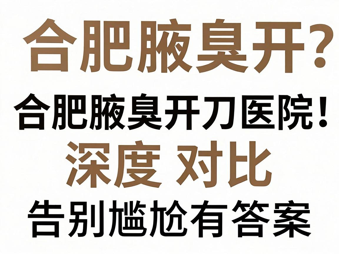 合肥腋臭开刀哪家医院好？合肥腋臭开刀医院深度对比，告别尴尬有答案
