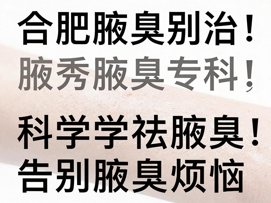 合肥腋臭别乱治！腋秀腋臭专科，科学祛腋臭，告别腋臭烦恼