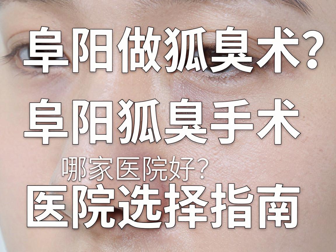 阜阳做狐臭术哪家医院好？阜阳狐臭手术医院选择指南