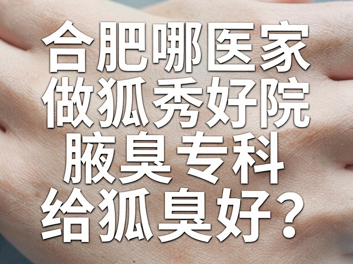 合肥哪家医院做狐臭好？合肥腋秀腋臭专科给你真实答案