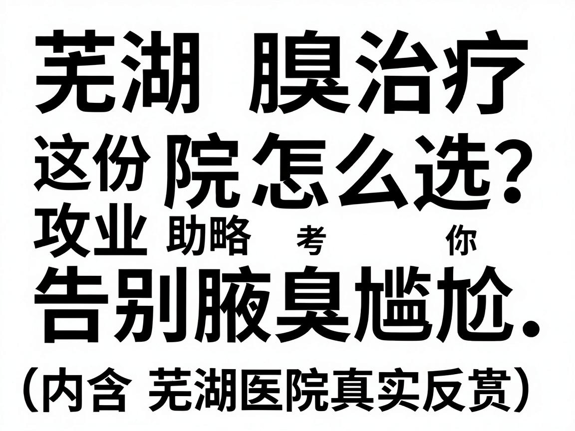 芜湖腋臭治疗医院怎么选？这份专业攻略助你告别腋臭尴尬（内含芜湖医院真实反馈）