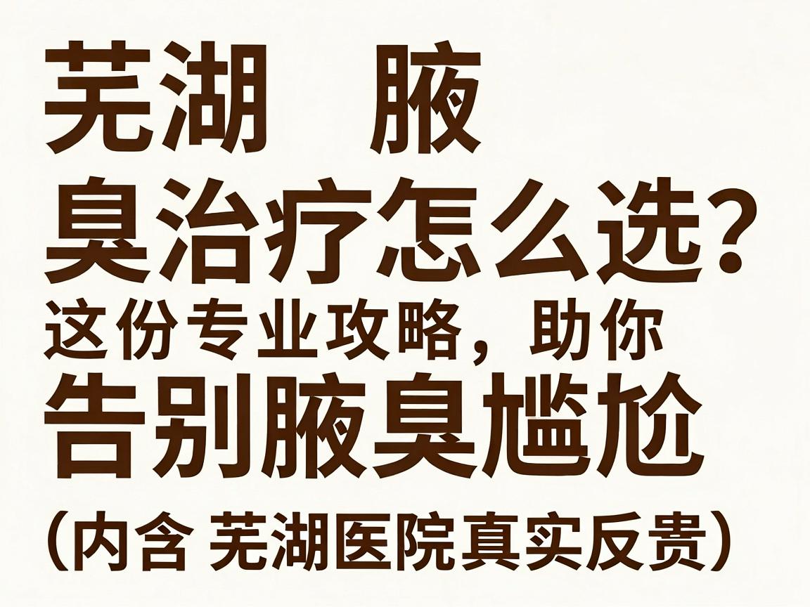 芜湖腋臭治疗医院怎么选？这份专业攻略助你告别腋臭尴尬（内含芜湖医院真实反馈）