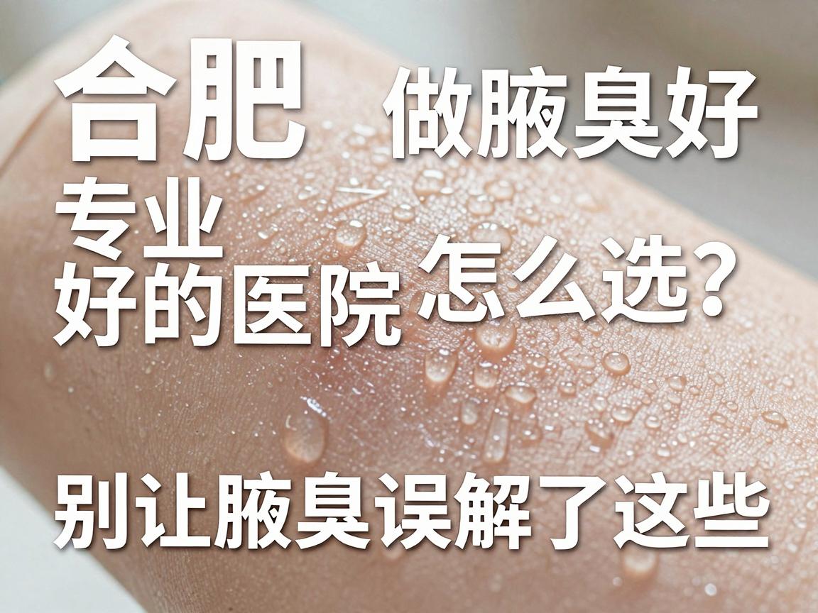 合肥专业做腋臭好的医院怎么选？别让腋臭误解了这些关键点