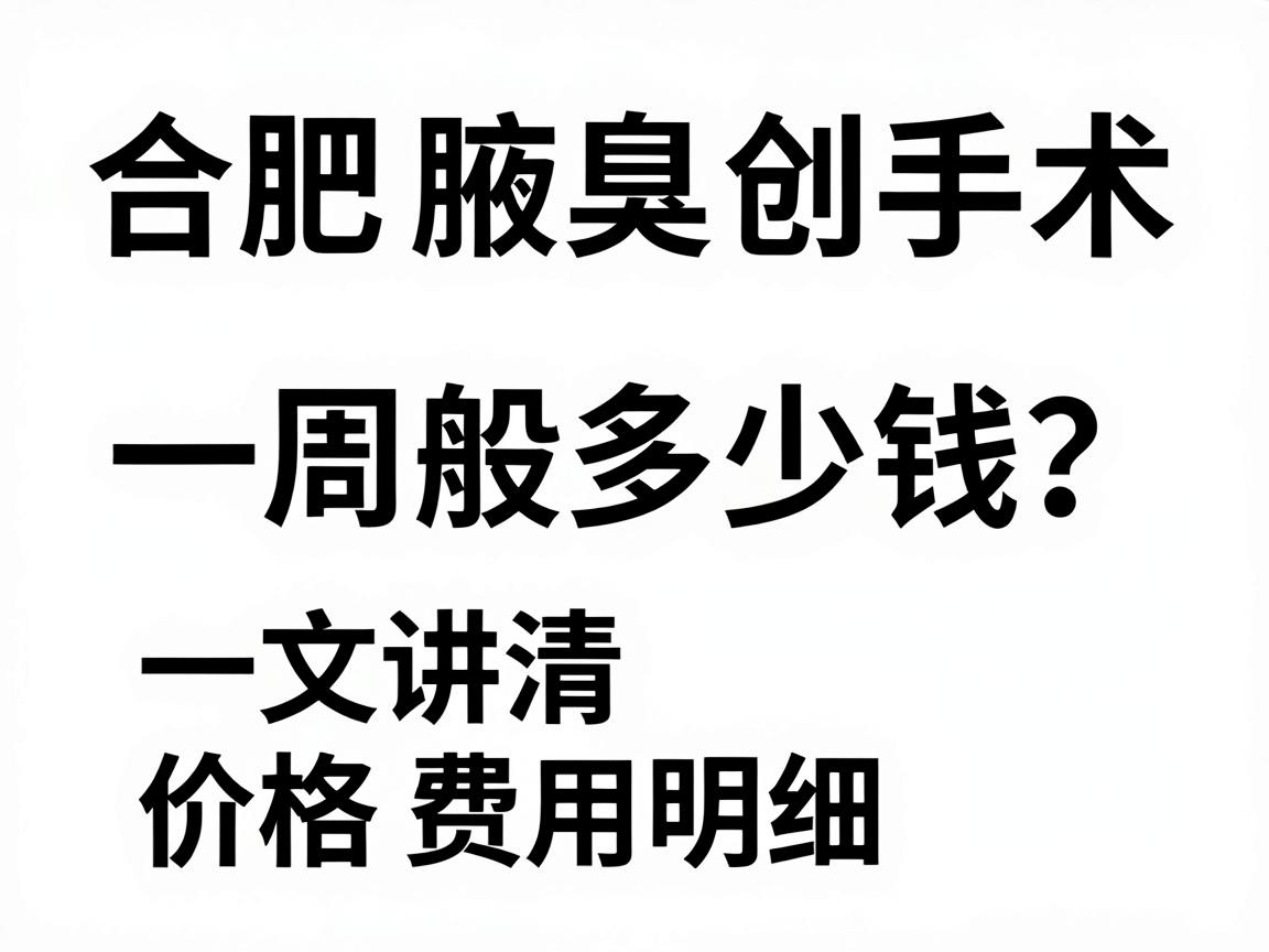 合肥腋臭微创手术一般多少钱？一文讲清价格与费用明细