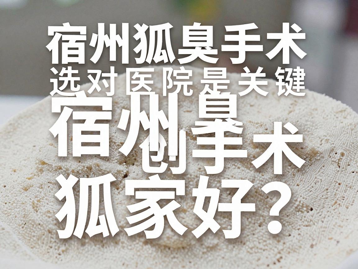 宿州狐臭微创手术哪家好？宿州狐臭手术选对医院是关键
