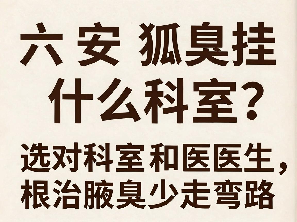 六安狐臭挂什么科室?选对科室和医生,根治腋臭少走弯路 六安狐臭挂什么科室?选对科室和医生,根治腋臭少走弯路