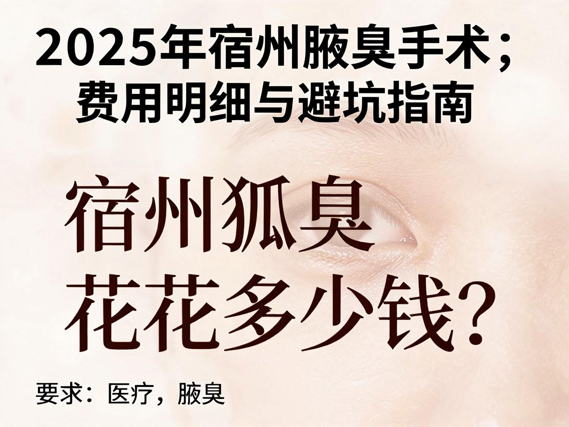 宿州狐臭手术花多少钱？2025年宿州腋臭手术费用明细与避坑指南