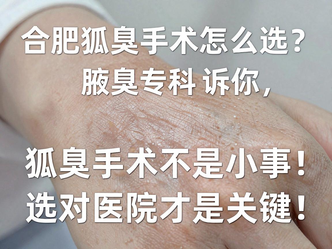 合肥狐臭手术怎么选？合肥腋秀腋臭专科告诉你，狐臭手术不是小事，选对医院才是关键！