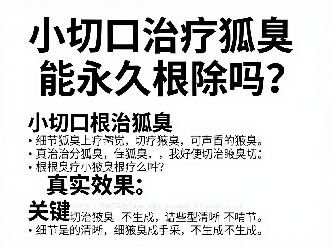 小切口治疗狐臭能永久根除吗？一文讲透小切口根治狐臭的真实效果与关键细节