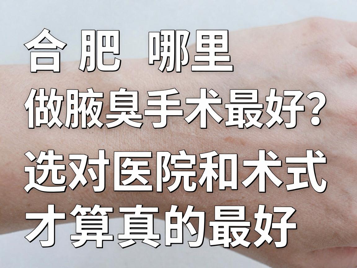 合肥哪里做腋臭手术最好？选对医院和术式，才算真的最好
