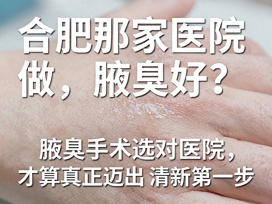 合肥那家医院做腋臭好？腋臭手术选对医院，才算真正迈出清新第一步
