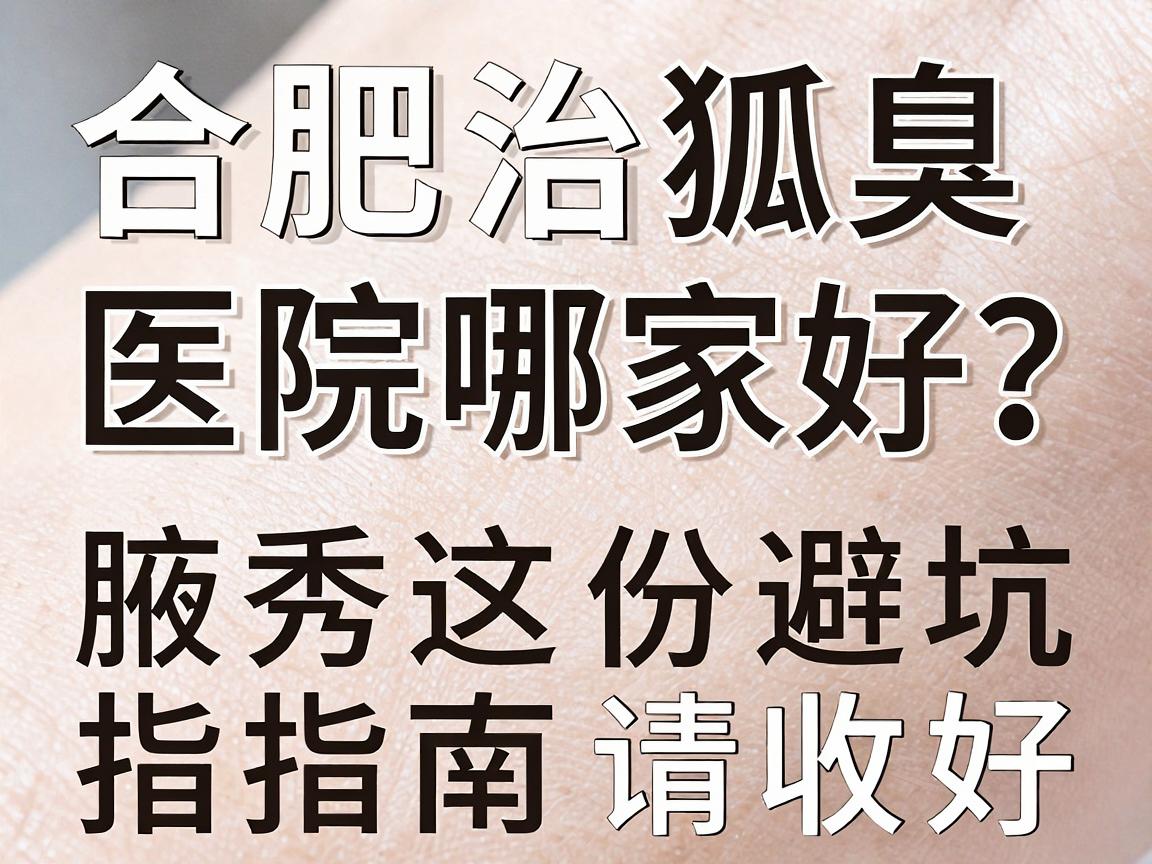 合肥治狐臭医院哪家好？别只看排名，腋秀这份避坑指南请收好