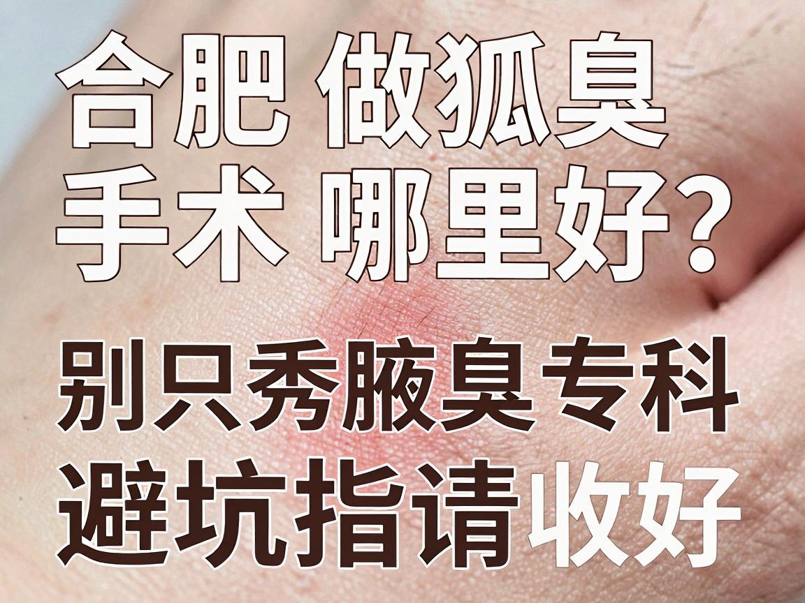 合肥做狐臭手术哪里好？别只看价格，合肥腋秀腋臭专科这份避坑指南请收好