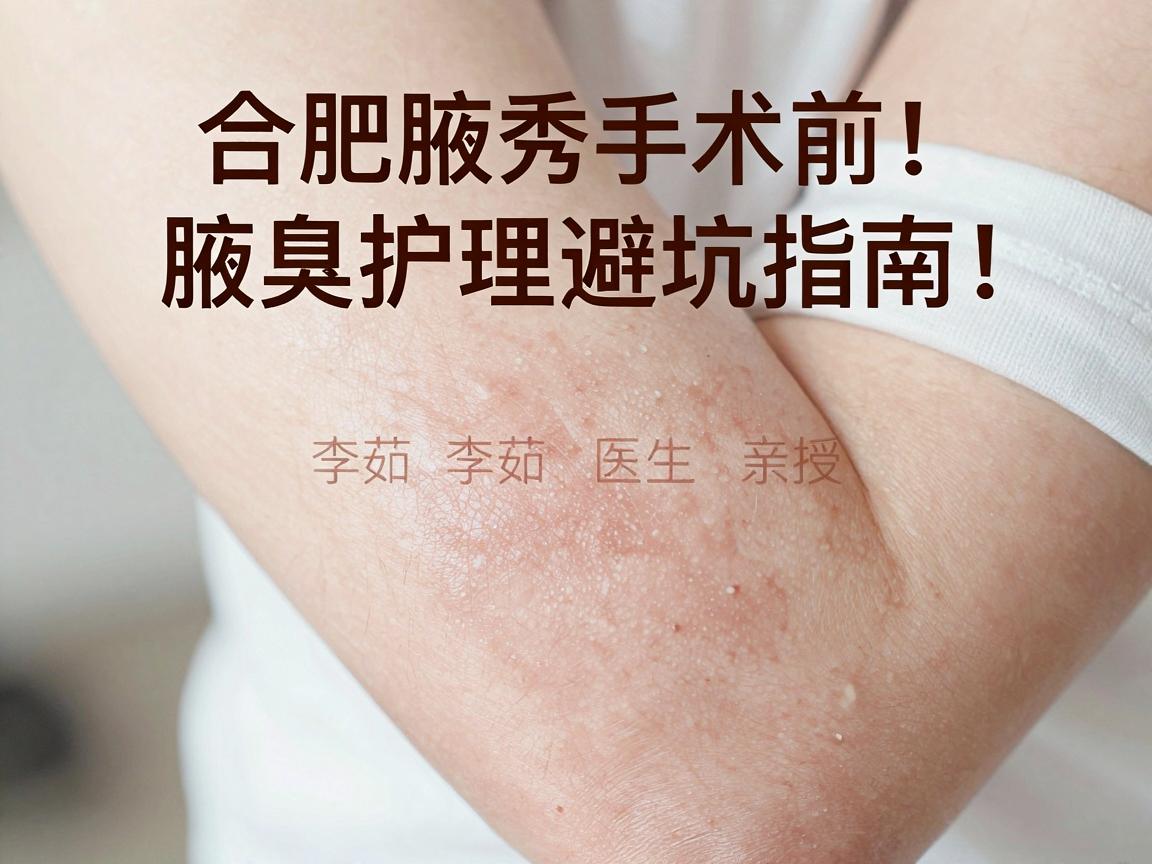 腋臭手术前必看！合肥腋秀李茹医生亲授腋臭护理避坑指南，告别腋臭反复纠缠