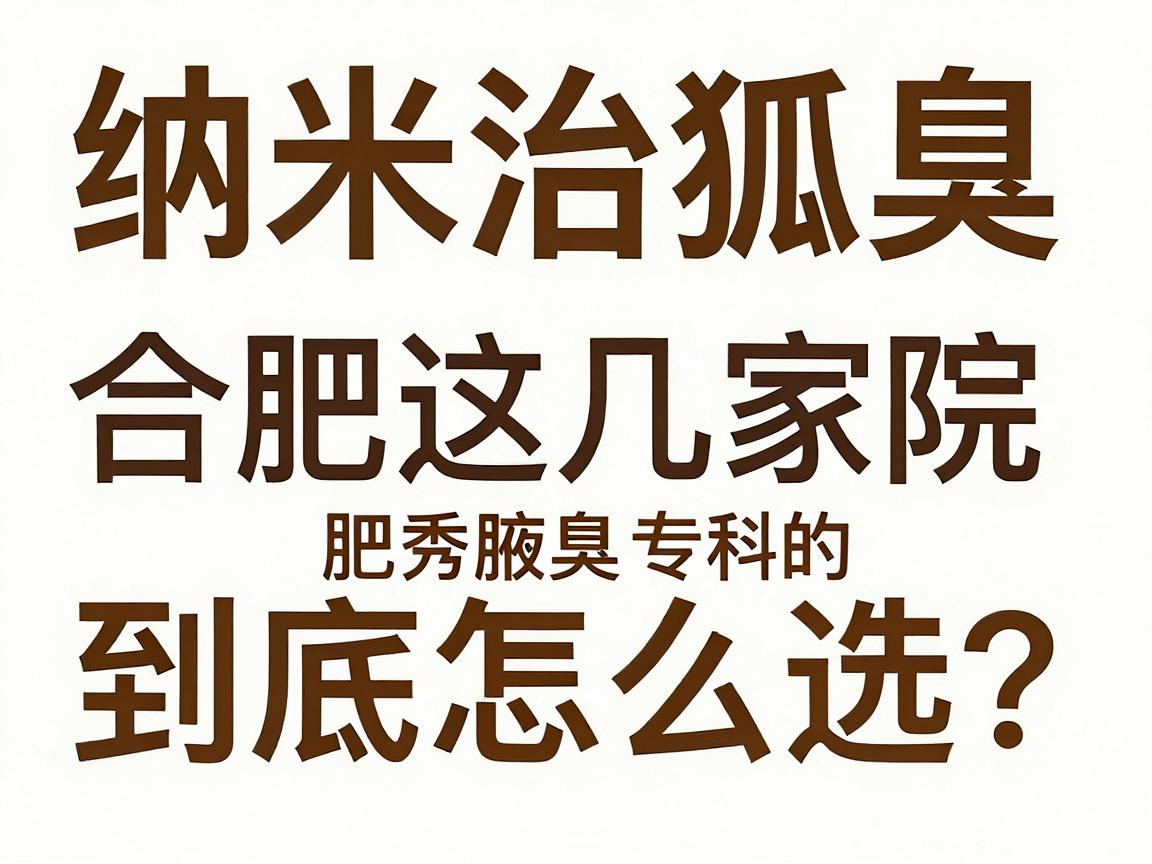 纳米治狐臭，合肥这几家医院到底怎么选？合肥腋秀腋臭专科的真心话