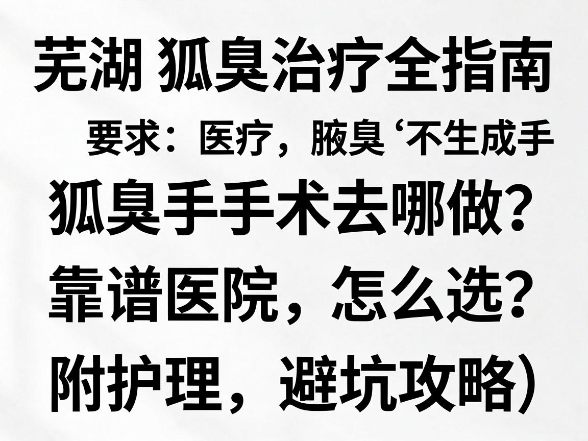 芜湖狐臭治疗全指南，狐臭手术去哪做？靠谱医院怎么选？附护理避坑攻略）