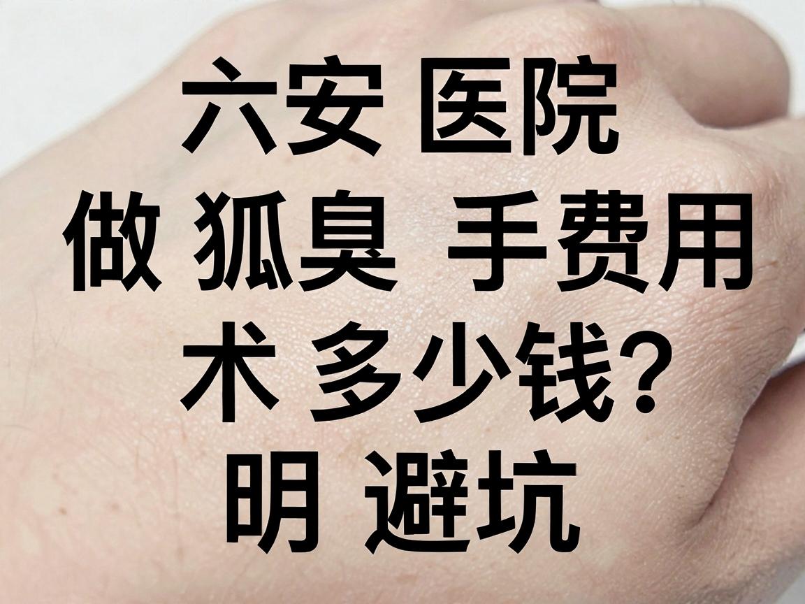 六安医院做狐臭手术多少钱？六安狐臭治疗费用明细与避坑指南