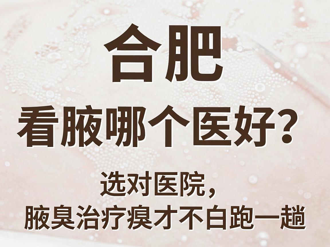 合肥看腋臭哪个医院好？选对医院，腋臭治疗才不白跑一趟
