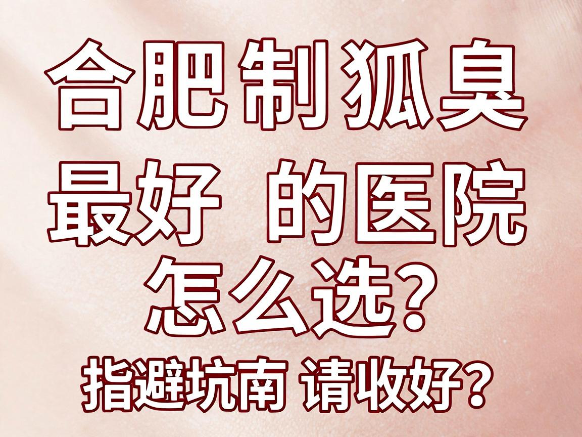 合肥制狐臭最好的医院怎么选？这份医院避坑指南请收好