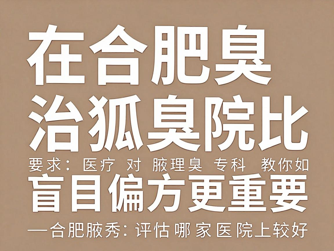 在合肥治狐臭，选对医院比盲目偏方更重要—合肥腋秀腋臭专科教你如何理性评估哪家医院较好