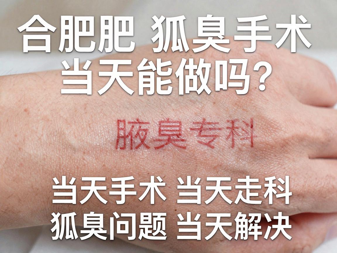 合肥狐臭手术当天能做吗？合肥腋秀腋臭专科，当天手术当天走，狐臭问题当天解决