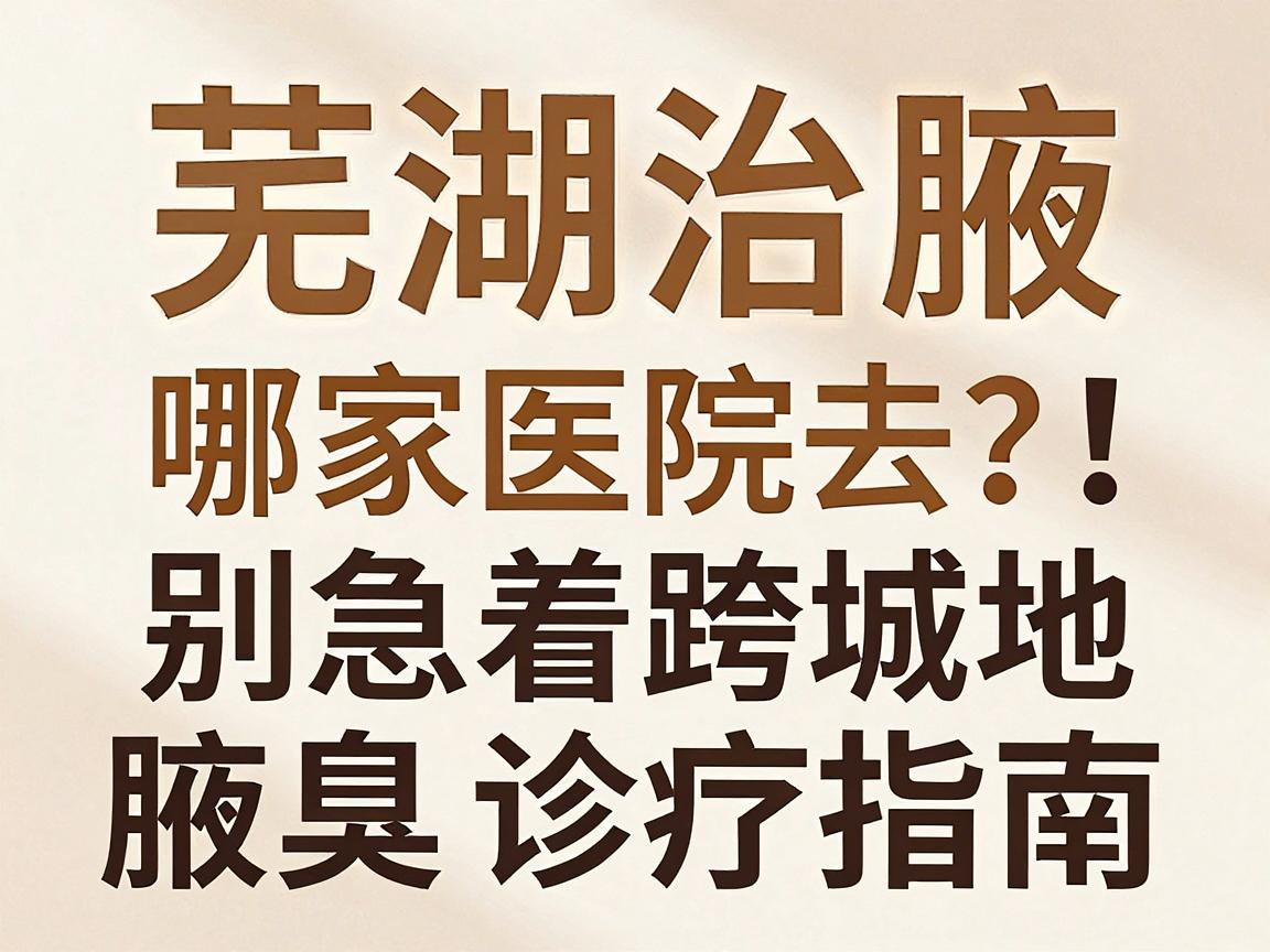 芜湖治腋臭去哪家医院？别急着跨城，先看这份芜湖本地腋臭诊疗指南