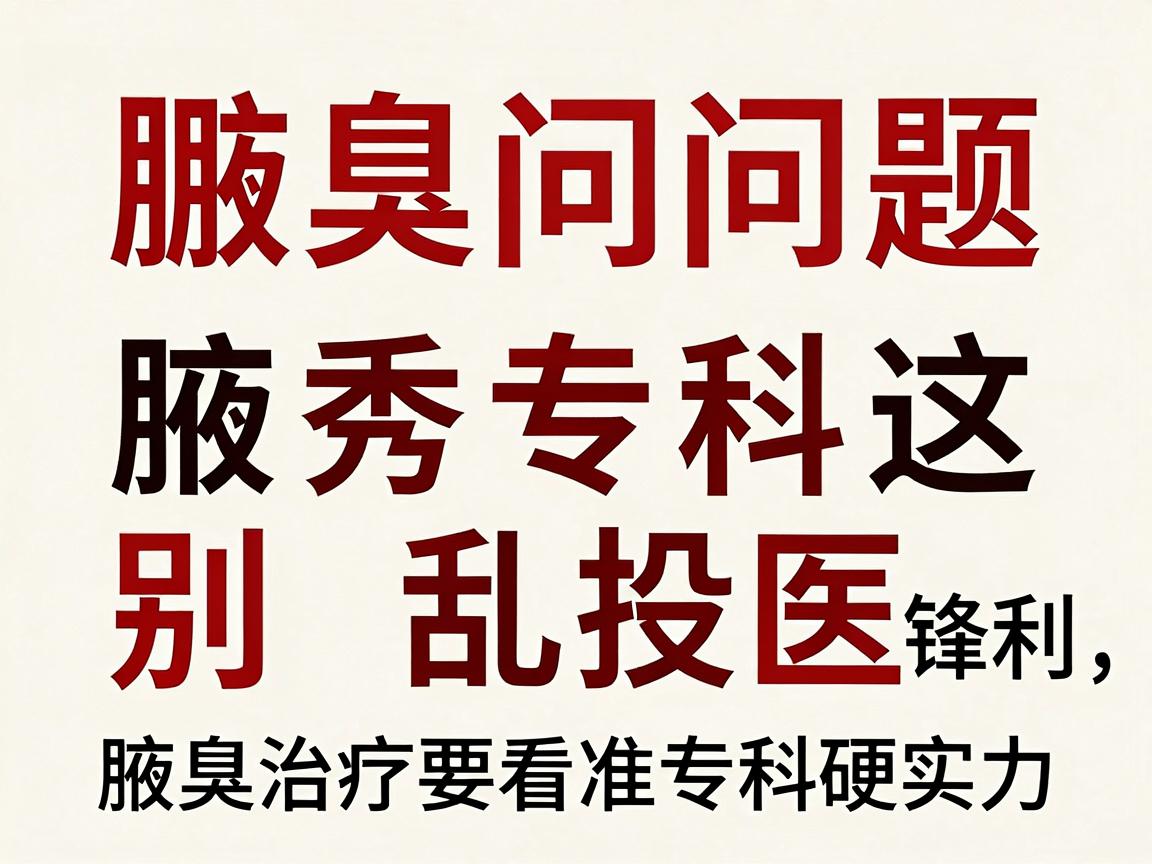 腋臭问题别乱投医，腋秀专科这三把手术刀最锋利，腋臭治疗要看准专科硬实力