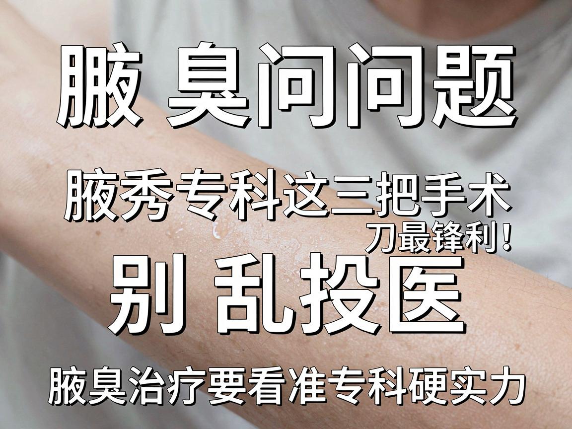 腋臭问题别乱投医，腋秀专科这三把手术刀最锋利，腋臭治疗要看准专科硬实力