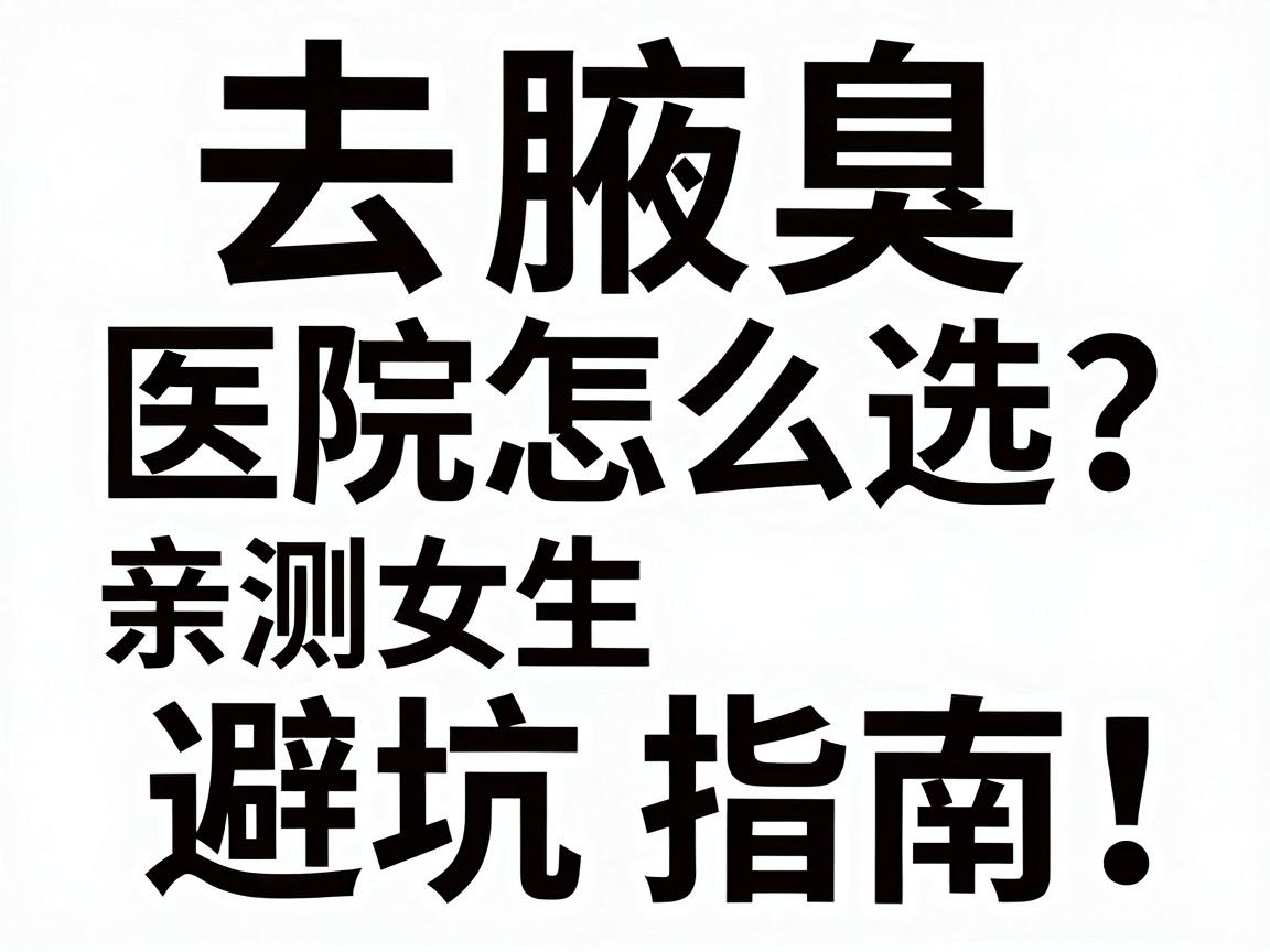 去腋臭的医院怎么选？合肥女生亲测避坑指南，去腋臭的医院重点看这3点