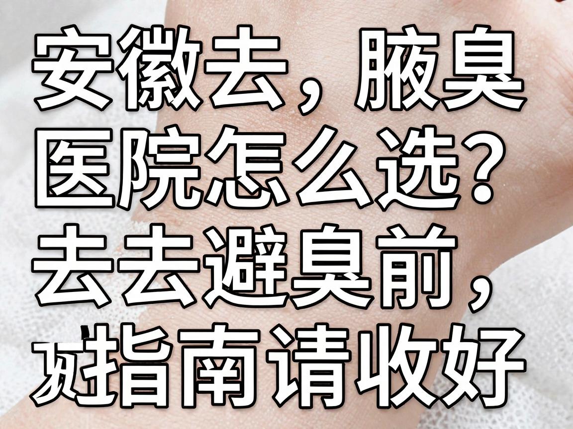 安徽去腋臭医院怎么选？去腋臭前，这份避坑指南请收好