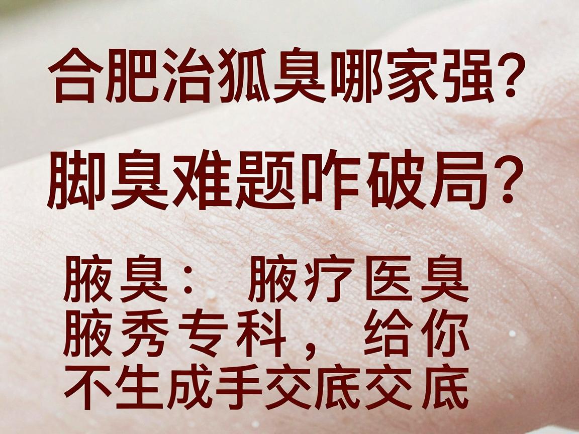 合肥治狐臭哪家强？脚臭难题咋破局？腋秀专科给你交个底