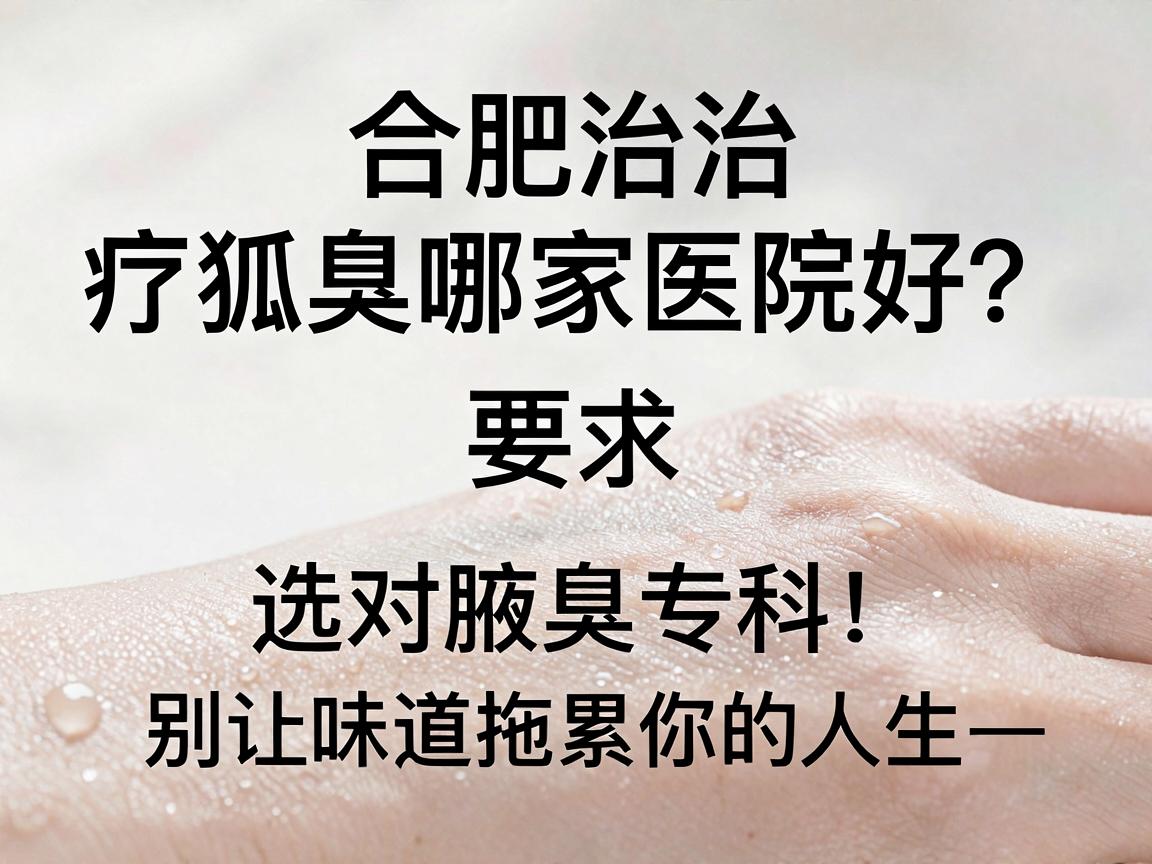 合肥治疗狐臭哪家医院好？选对腋臭专科，别让味道拖累你的人生—合肥腋秀腋臭专科深度解析
