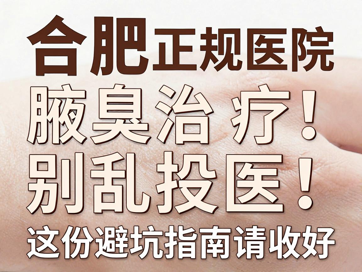 合肥腋臭别乱投医！合肥正规医院腋臭治疗，这份避坑指南请收好