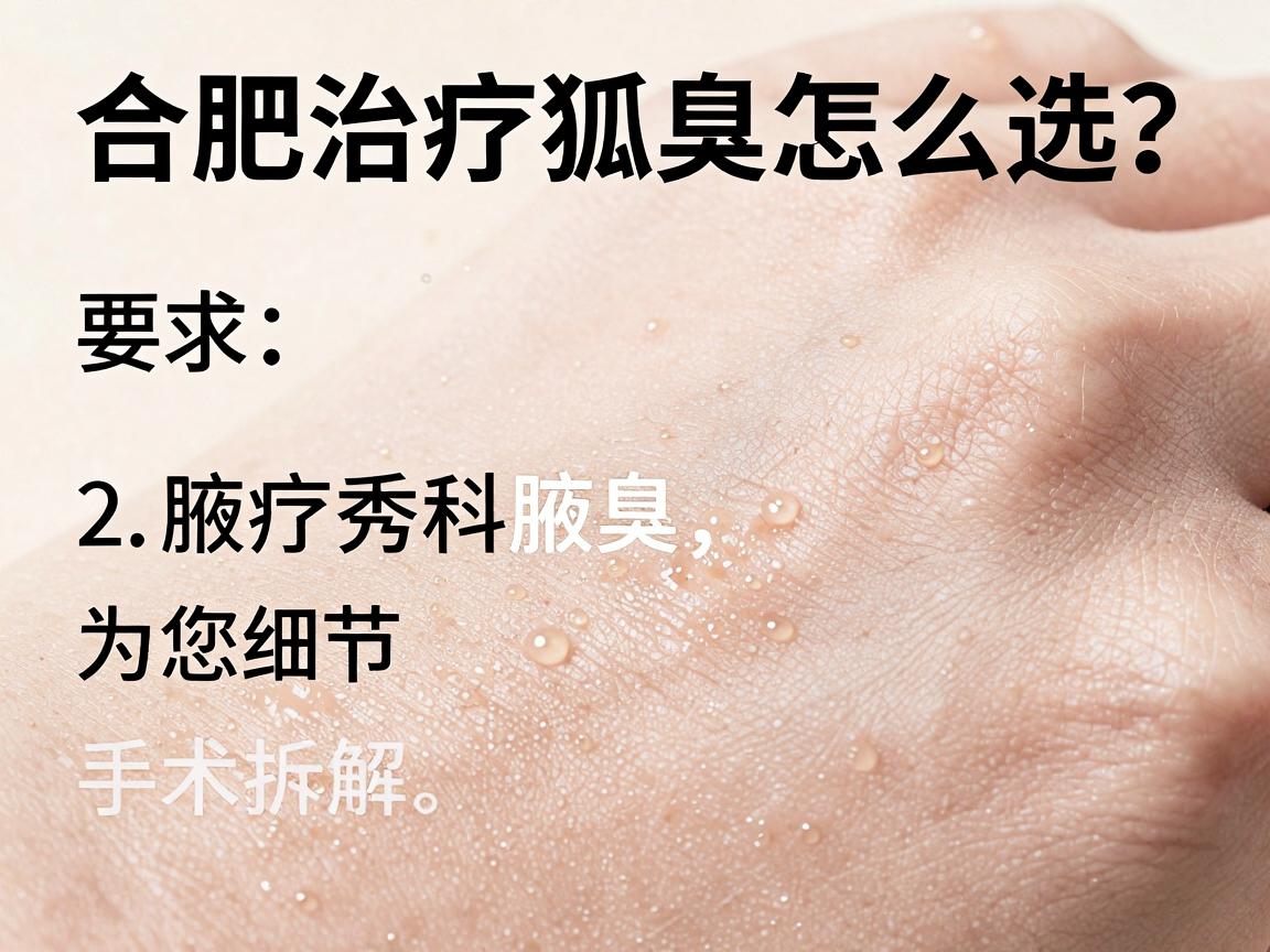 合肥治疗狐臭的医院怎么选？合肥腋秀专科为您拆解手术细节
内容