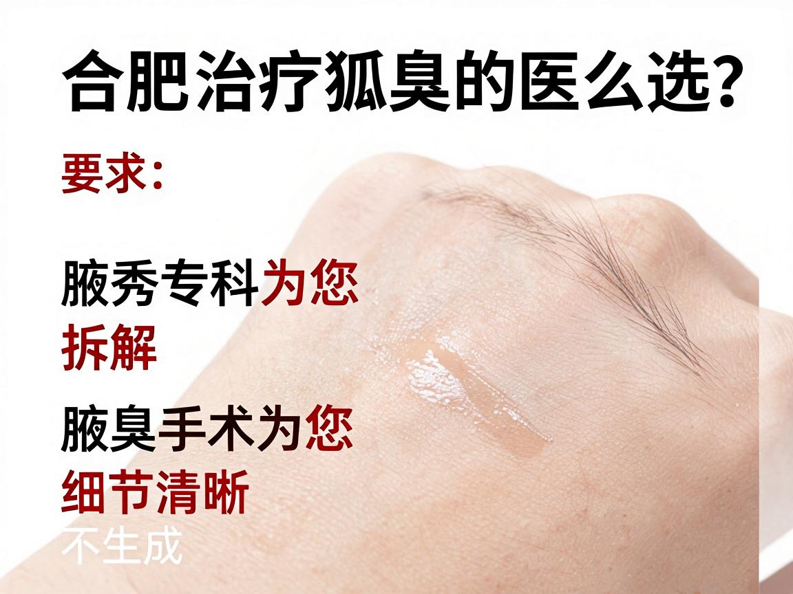合肥治疗狐臭的医院怎么选？合肥腋秀专科为您拆解手术细节
内容