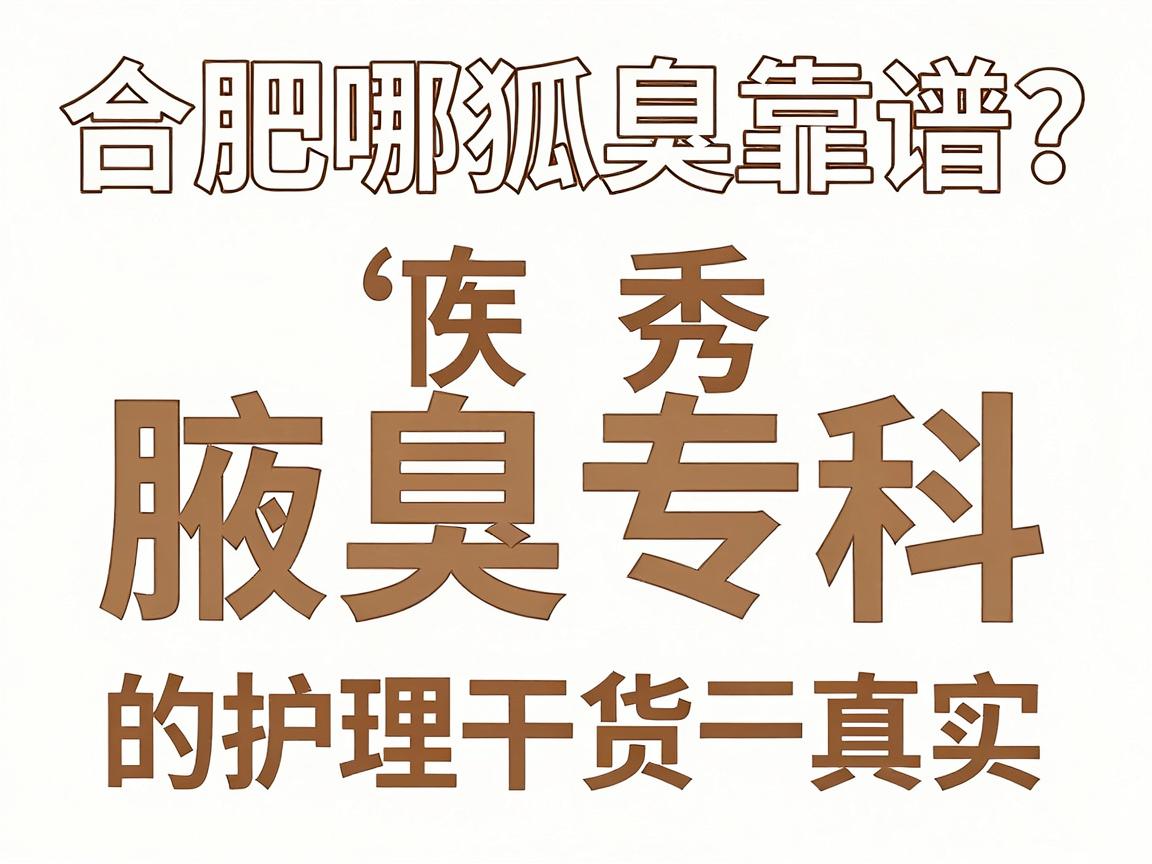 合肥哪家狐臭医院靠谱？腋秀腋臭专科的护理干货与真实测评