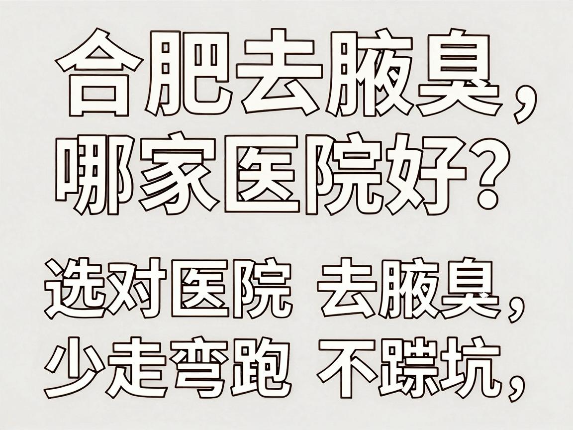 合肥去腋臭哪家医院好？选对医院去腋臭，少走弯路不踩坑