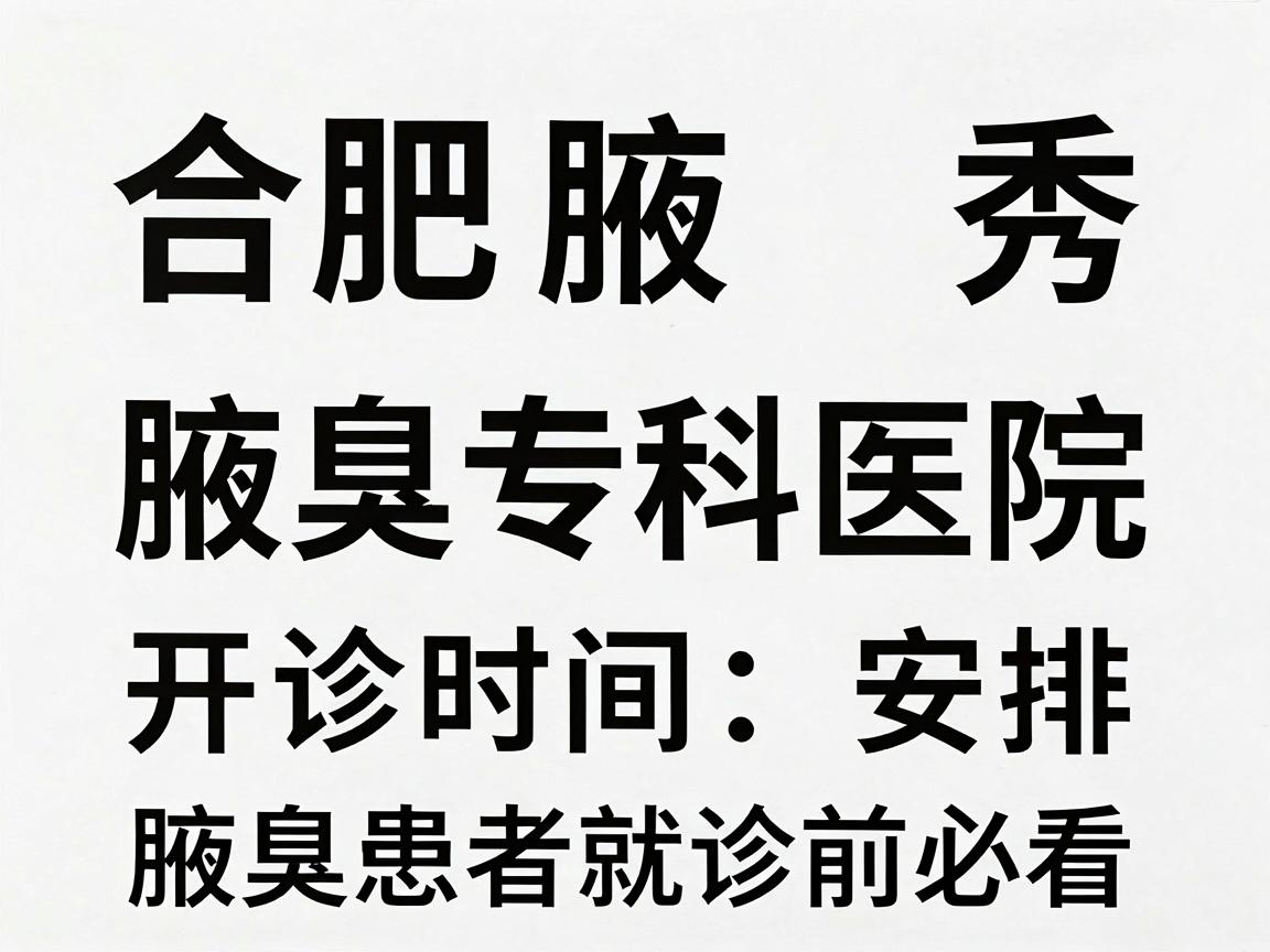 合肥腋秀腋臭专科医院开诊时间安排，腋臭患者就诊前必看