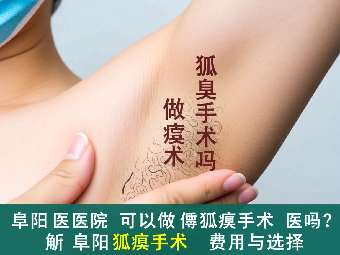 阜阳医院可以做狐臭手术吗？解析阜阳狐臭手术费用与选择