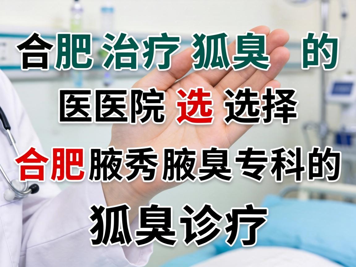 合肥治疗狐臭的医院选择，解析合肥腋秀腋臭专科的狐臭诊疗