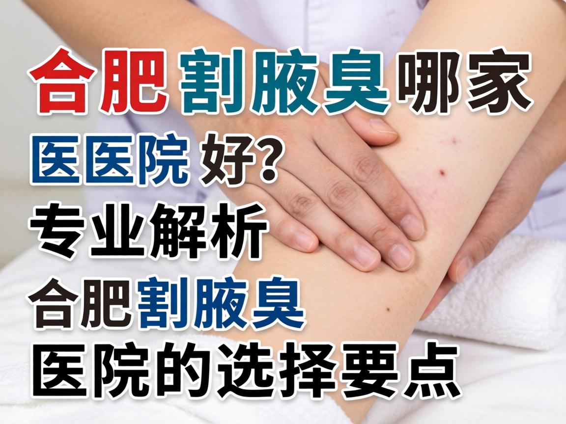 合肥割腋臭哪家医院好？专业解析合肥割腋臭医院的选择要点